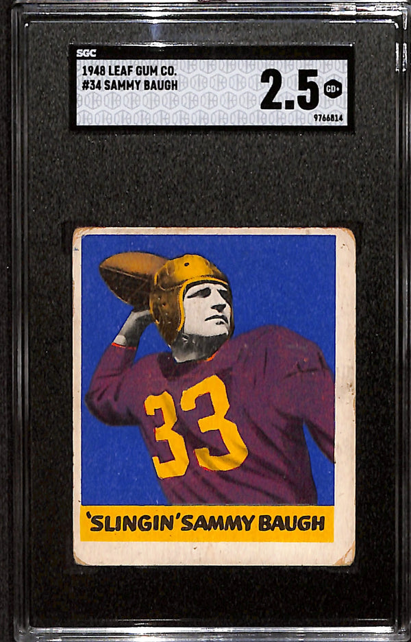 1948 Leaf Gum Co. Sammy Baugh #34 SGC2.5