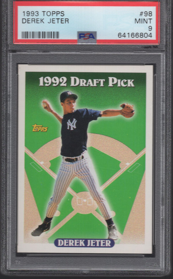 1993 Topps Derek Jeter 1992 Draft Pick Rookie Card #98 New York Yankees PSA9 RC