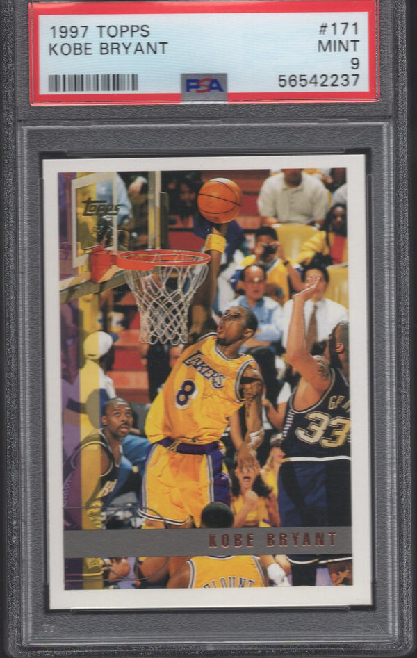 1997-98 Topps Chrome #171 Kobe Bryant Los Angeles Lakers HOF PSA 9 MINT
