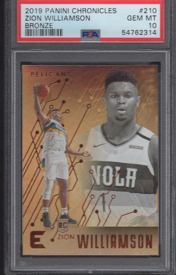 2019 Panini Chronicles Zion Williamson Essentials Bronze #210 PSA10