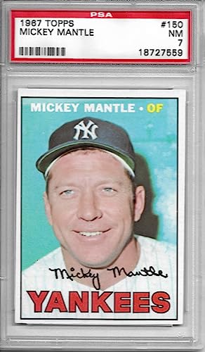 1967 Topps Mickey Mantle Baseball Card #150 Graded PSA 7 NM