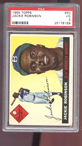 1955 Topps #50 Jackie Robinson PSA 3 Graded Baseball Card MLB Brooklyn Dodgers