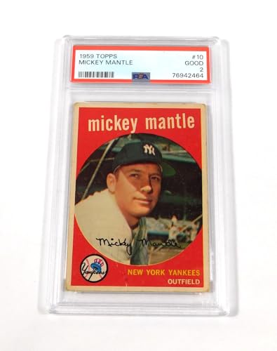 1959 Topps Mickey Mantle #10 Yankees PSA 2 Baseball Graded Card