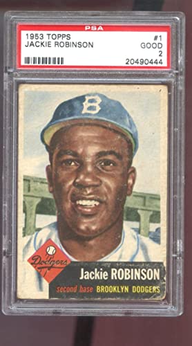 1953 Topps #1 Jackie Robinson PSA 2 Graded Baseball Card MLB Brooklyn Dodgers