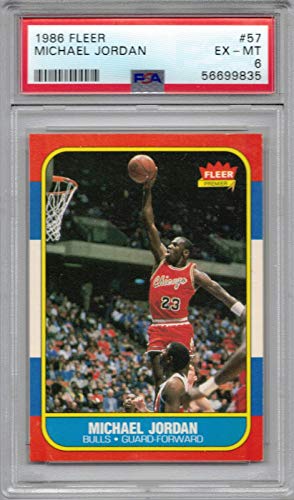 1986-87 Fleer Basketball #57 Michael Jordan Rookie Card Graded PSA 6