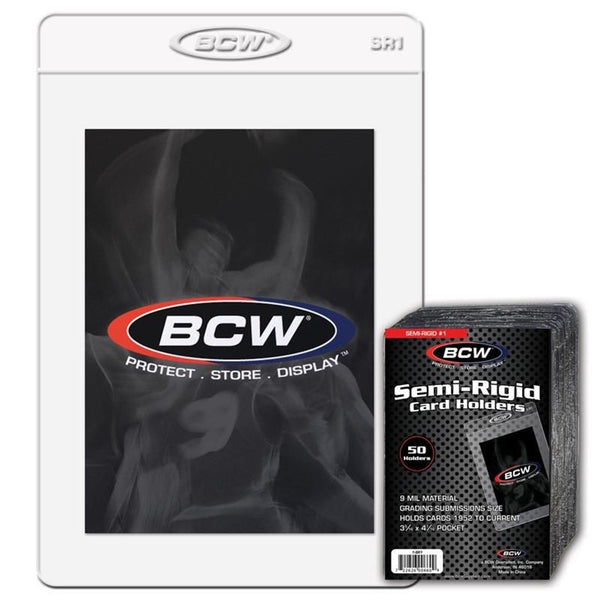 (200-Pack) BCW Size #1 Semi Rigid Trading Card Holders BGS PSA Grading Submission